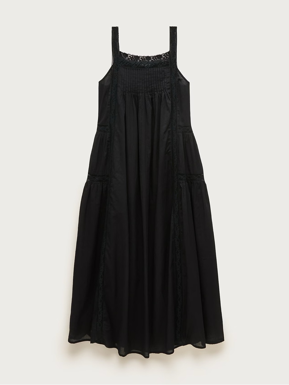 J.Crew Cotton Voile Lace-Trim Sundress Cover-Up Black NWT Size S